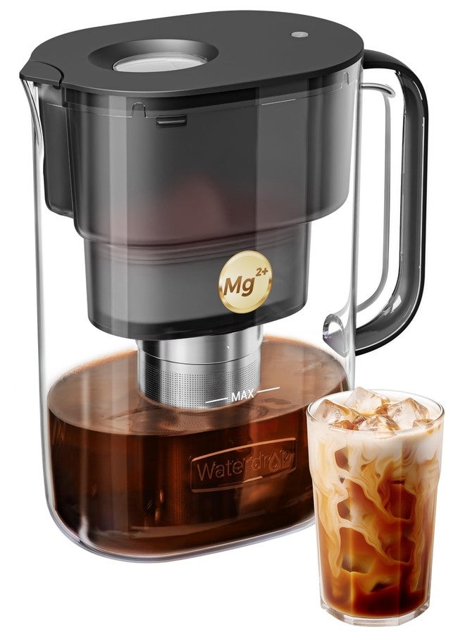 Waterdrop PT-10 Cold Brew Coffee Maker with 1 Magnesium Water Filter for Well-Balanced Acidity, Unlocks Aroma, BPA-Free Cold Brew Pitcher, Stainless Steel Filter for Iced Coffee, Tea, Lemonade, Black - Image 1