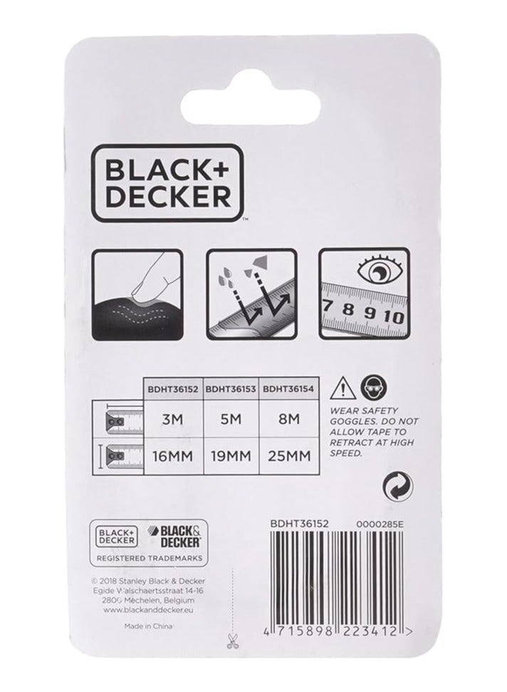 BLACK+DECKER BLACK+DECKER 3mx16mm Bimaterial Short Tape Measure  - Image 3