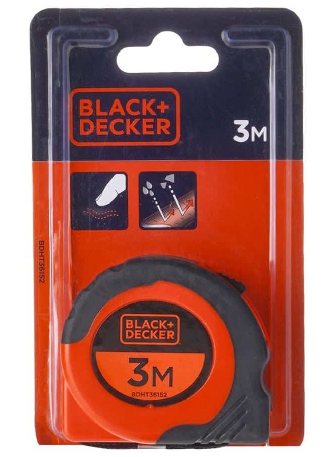 BLACK+DECKER BLACK+DECKER 3mx16mm Bimaterial Short Tape Measure  - Image 1