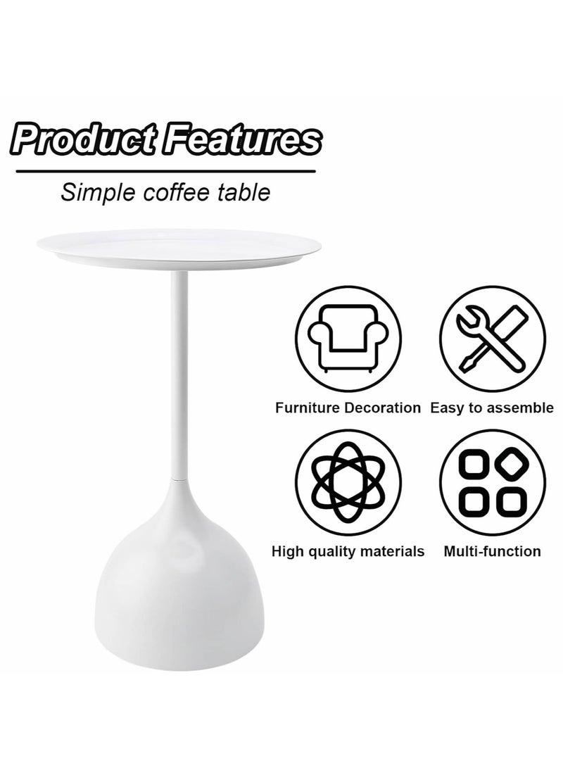 Generic Home Sofa Side Table Metal End Table Modern Minimalist Round Table, Bedside Table Nightstand for Small Space Bedroom Living Room Furniture  - Image 3