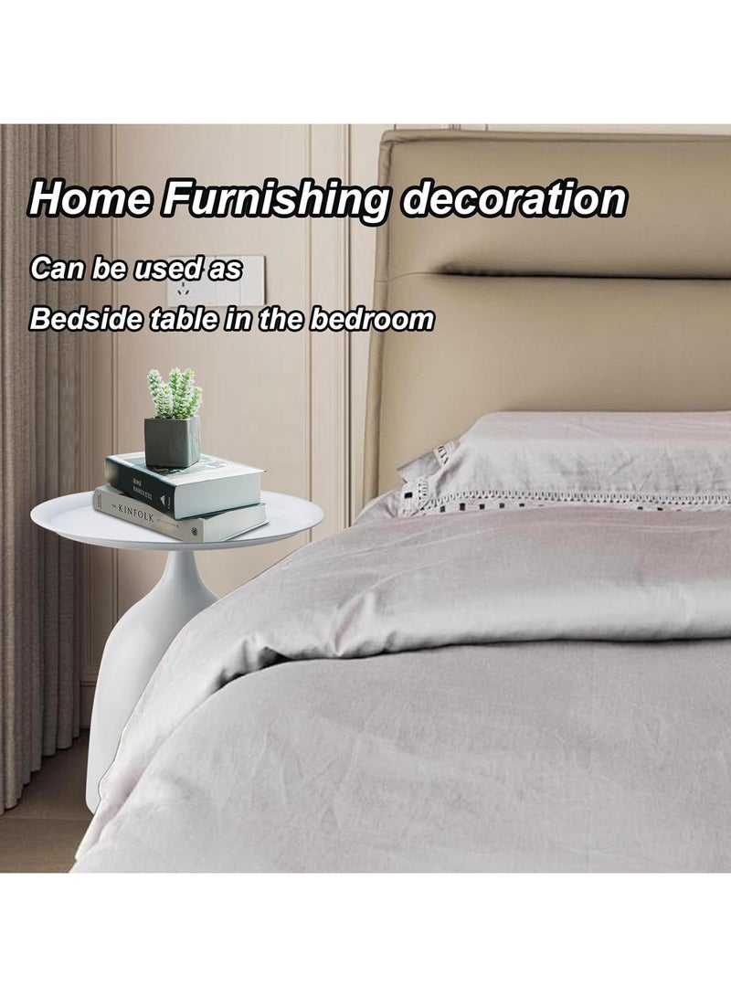 Generic Home Sofa Side Table Metal End Table Modern Minimalist Round Table, Bedside Table Nightstand for Small Space Bedroom Living Room Furniture  - Image 5
