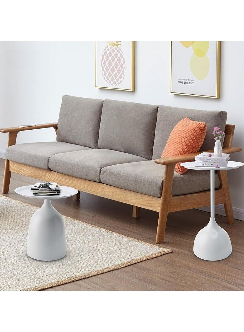 Generic Home Sofa Side Table Metal End Table Modern Minimalist Round Table, Bedside Table Nightstand for Small Space Bedroom Living Room Furniture  - Image 4
