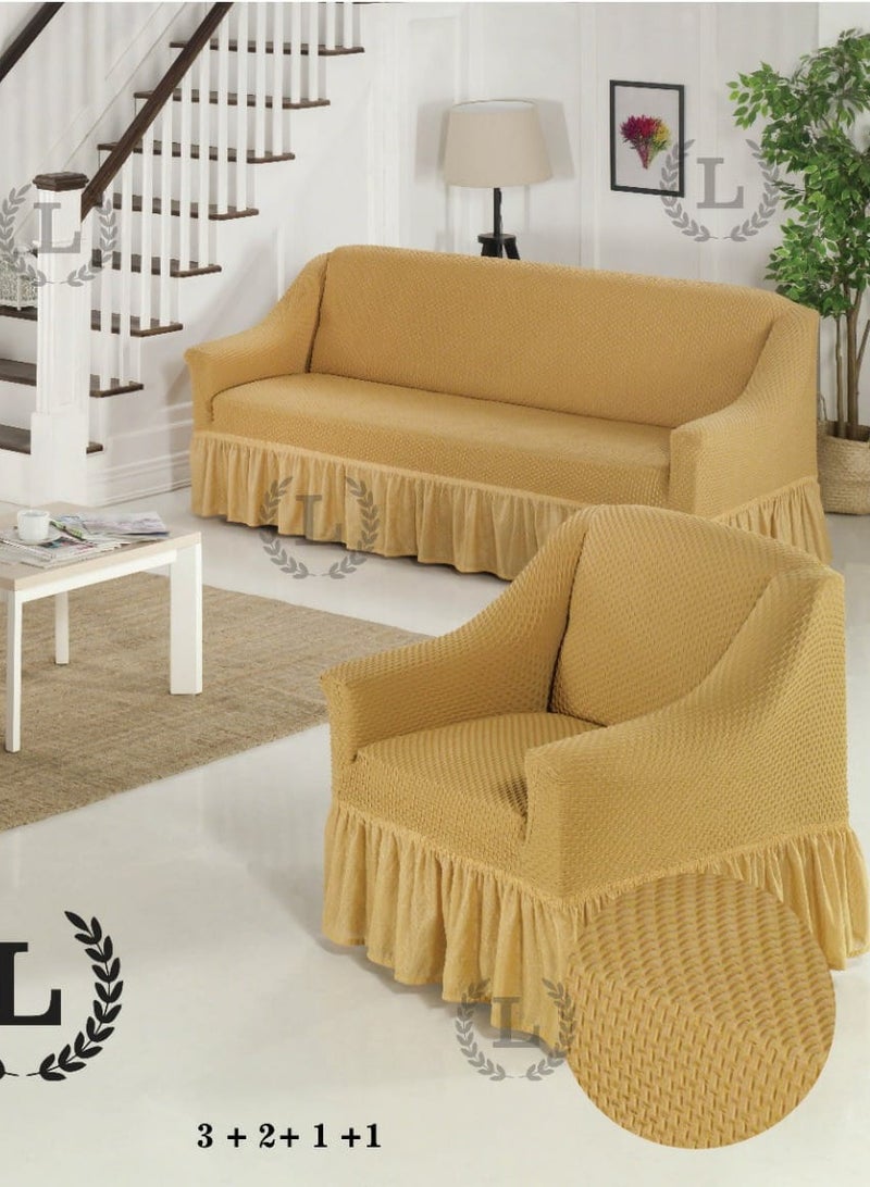 جينتيك غطا كنب 4 قطع منقط - Image 2