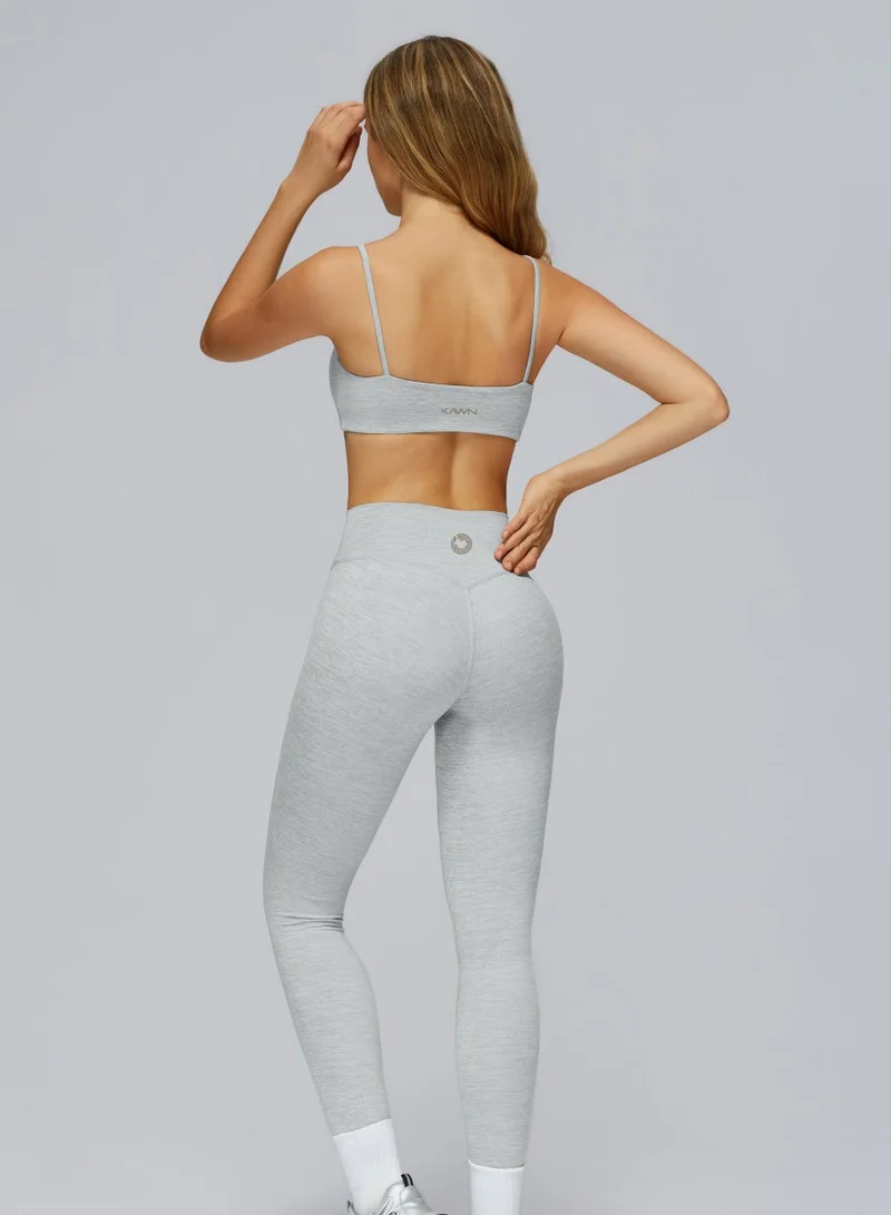 KAWN.YOGA Silver Grey Square Neck Sports Bra for Women | Best Price UAE