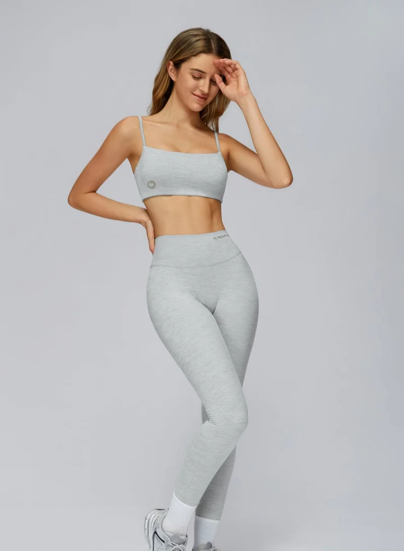 KAWN.YOGA Silver Grey Square Neck Sports Bra for Women | Best Price UAE