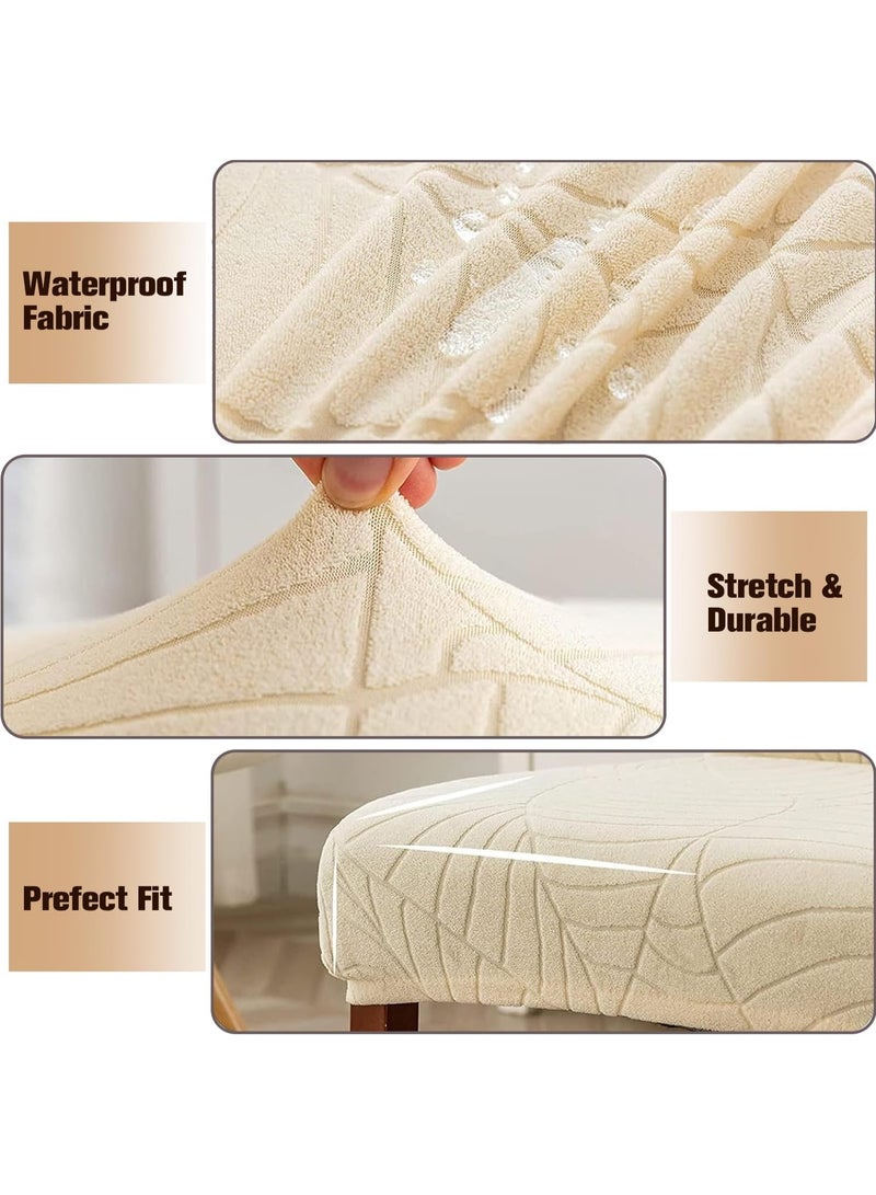 Beauenty 4 PCS Waterproof Chair Covers for Dining Room, Stretch High Back Chair Cover, Removable Washable Chair Protector for Kitchen, Home, Hotel, Restaurant, Banquet (Beige-4Pcs) - Image 5