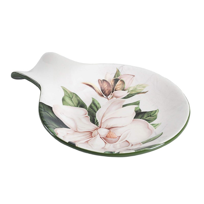Bico Magnolia Floral Ceramic Spoon Rest House Warming Gift Dishwasher Safe