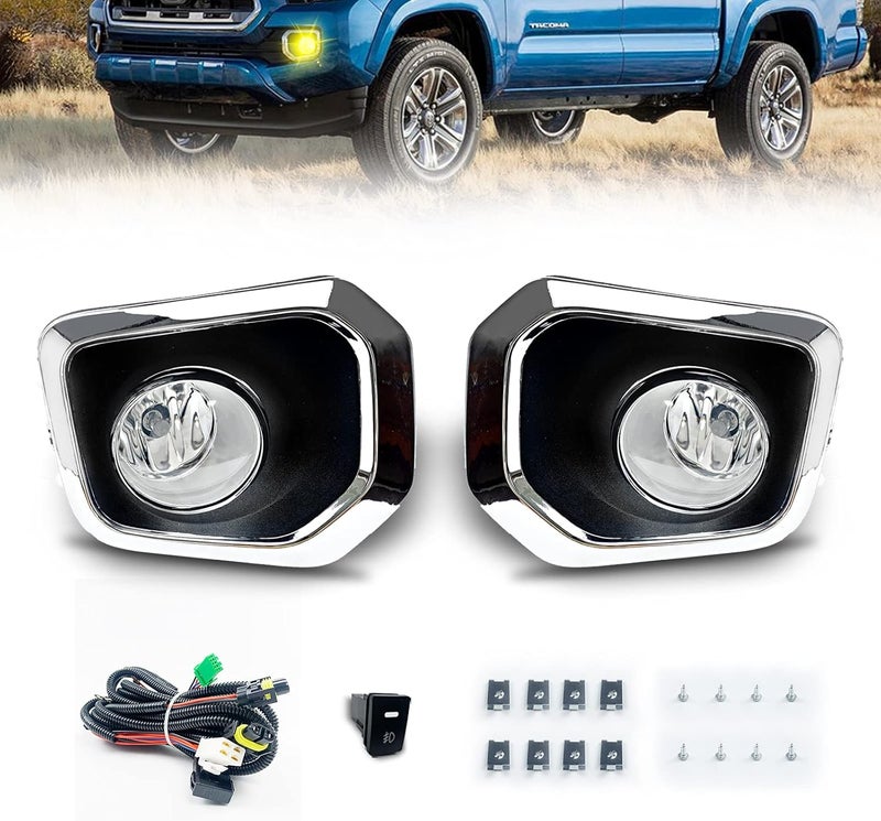 Boxlight Fog Lights for Toyota Tacoma 2016-2020 with H11 55W Halogen Bulbs - Chrome Bezel - Image 5