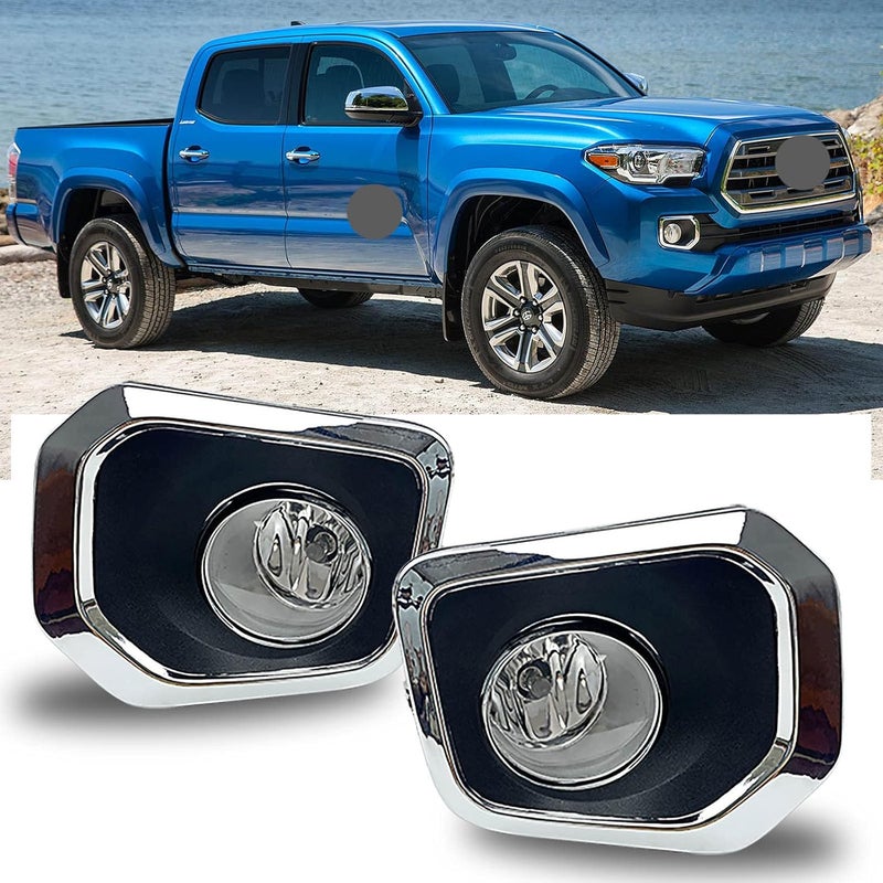 Boxlight Fog Lights for Toyota Tacoma 2016-2020 with H11 55W Halogen Bulbs - Chrome Bezel - Image 2