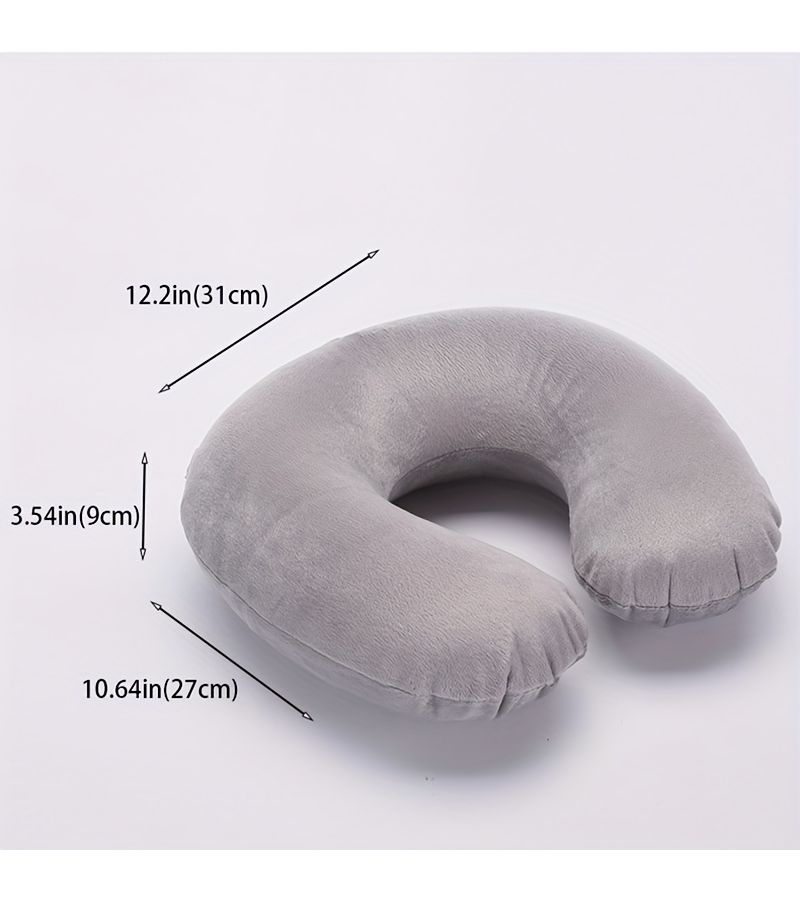 Sky Blue Detachable Short Plush Jacket Inflatable Pillow - Image 3