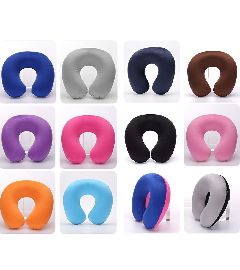 Sky Blue Detachable Short Plush Jacket Inflatable Pillow - Image 1