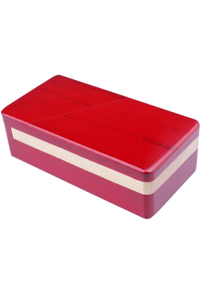 DC-BEAUTIFUL - Impossible Box Puzzle Master Secret Opening Box Wooden Red Magic Box With Secret Drawer Mysterious Gift Box Puzzle - Image 1