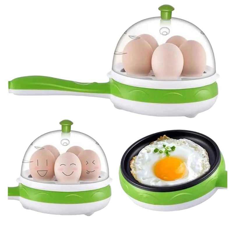 PANKTI PANKTI Single Handle egg bowler and Capacity of 7 Eggs Egg Boiling NonStick Steamer and Egg Frying Pan Machine 2 in 1 Single Layer Egg Boiler Omelette Maker and Other Egg Variety  - Image 1