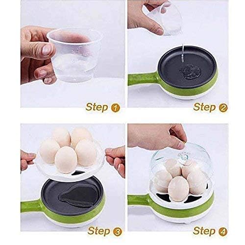 PANKTI PANKTI Single Handle egg bowler and Capacity of 7 Eggs Egg Boiling NonStick Steamer and Egg Frying Pan Machine 2 in 1 Single Layer Egg Boiler Omelette Maker and Other Egg Variety  - Image 5