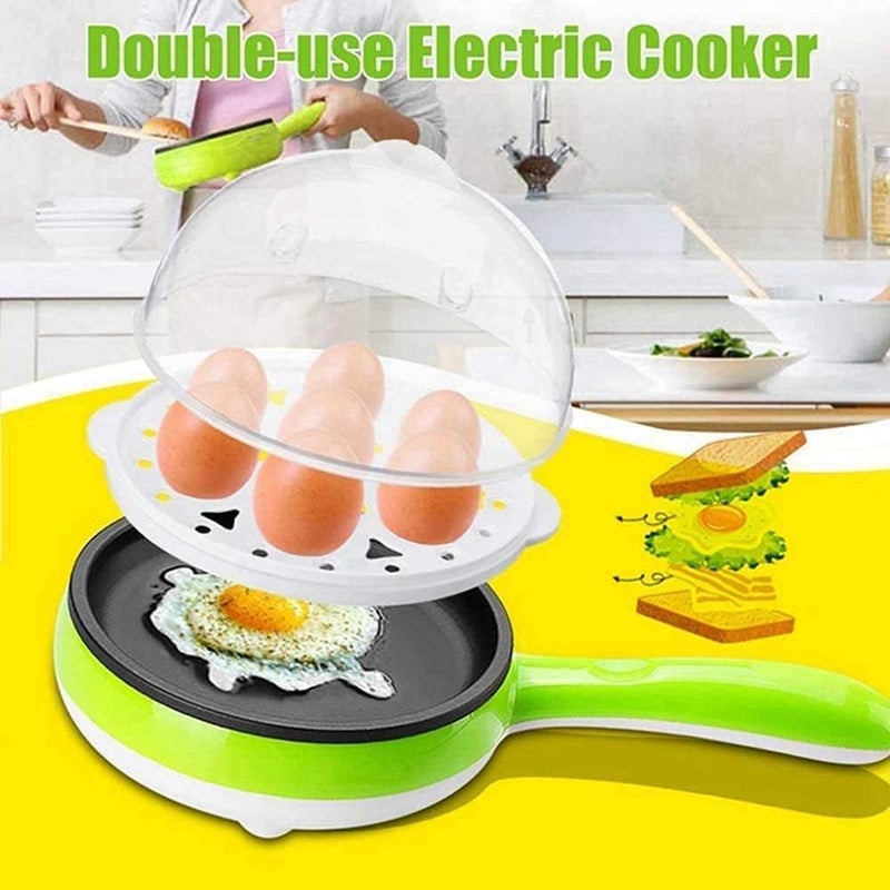 PANKTI PANKTI Single Handle egg bowler and Capacity of 7 Eggs Egg Boiling NonStick Steamer and Egg Frying Pan Machine 2 in 1 Single Layer Egg Boiler Omelette Maker and Other Egg Variety  - Image 3