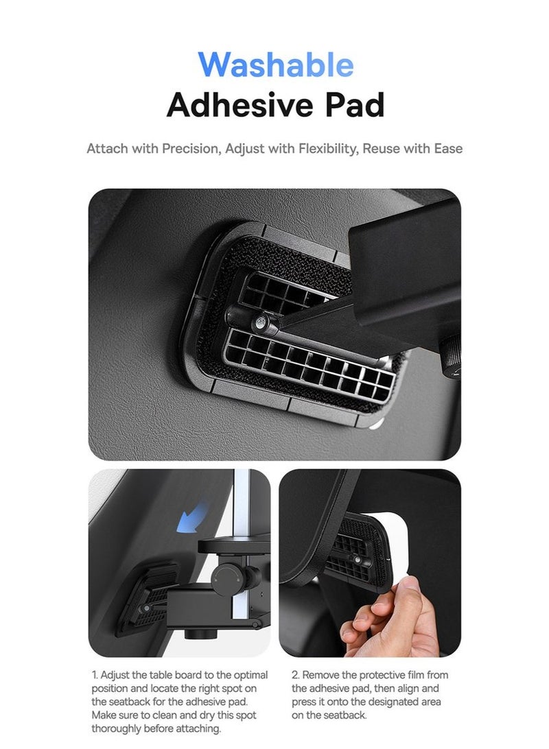 Baseus MagPro Series Multi-Use Car Mount for Backseat Headrest - Foldable Laptop Desk, 360° Rotating Phone Holder, Adjustable, Easy to Install - Black - Image 4