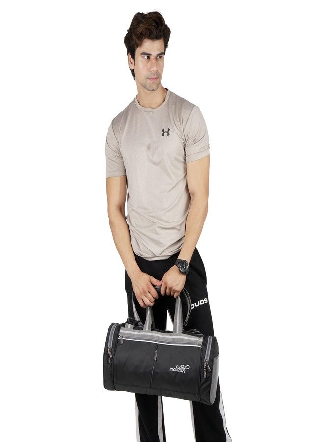 موديش حقيبة موديش جيم شارك المصنوعة من البوليستر | حقائب رياضية/حقيبة كتف قابلة للتعديل للرجال | حقائب رياضية دافل للرجال والنساء/حقيبة لياقة بدنية | حقائب حمل/حقيبة رياضية وسفر | حقائب سفر دافل (أسود) - Image 5