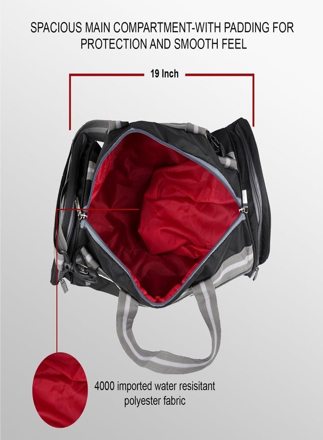 موديش حقيبة موديش جيم شارك المصنوعة من البوليستر | حقائب رياضية/حقيبة كتف قابلة للتعديل للرجال | حقائب رياضية دافل للرجال والنساء/حقيبة لياقة بدنية | حقائب حمل/حقيبة رياضية وسفر | حقائب سفر دافل (أسود) - Image 3