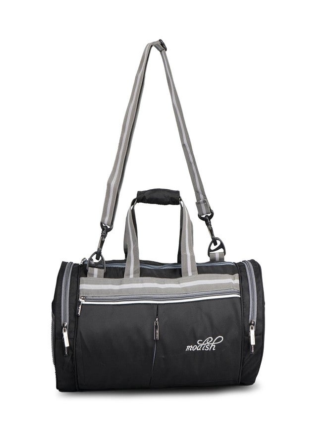 موديش حقيبة موديش جيم شارك المصنوعة من البوليستر | حقائب رياضية/حقيبة كتف قابلة للتعديل للرجال | حقائب رياضية دافل للرجال والنساء/حقيبة لياقة بدنية | حقائب حمل/حقيبة رياضية وسفر | حقائب سفر دافل (أسود) - Image 1