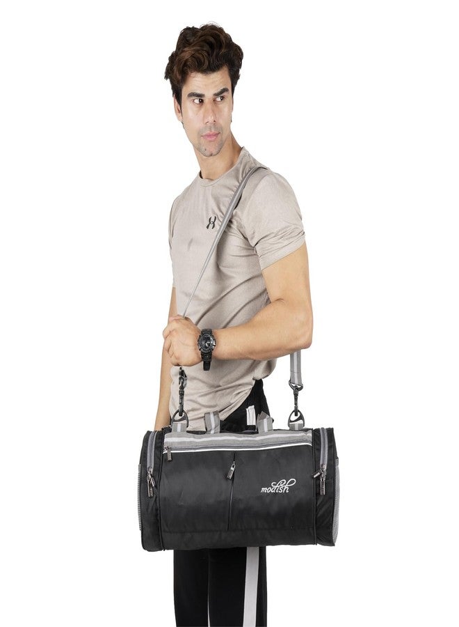 موديش حقيبة موديش جيم شارك المصنوعة من البوليستر | حقائب رياضية/حقيبة كتف قابلة للتعديل للرجال | حقائب رياضية دافل للرجال والنساء/حقيبة لياقة بدنية | حقائب حمل/حقيبة رياضية وسفر | حقائب سفر دافل (أسود) - Image 4