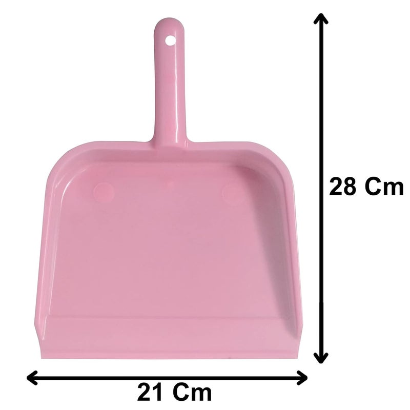Kuber Industries Plastic Lightweight 10 Dustpan with Comfort Grip Handle for Easy Sweep Broom Pack of 2 Pink - Image 5