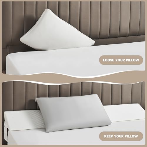 IFNOW Queen Size(60"x7.5"x10") Bed Wedge Pillow for Headboard, Mattress Gap Filler(0-8"), Bed Wedge for Gap Between Your Headboard and Mattress White - Image 3