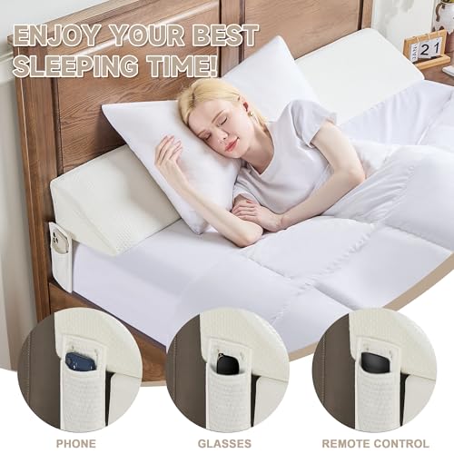IFNOW Queen Size(60"x7.5"x10") Bed Wedge Pillow for Headboard, Mattress Gap Filler(0-8"), Bed Wedge for Gap Between Your Headboard and Mattress White - Image 5