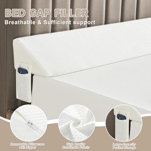 IFNOW Queen Size(60"x7.5"x10") Bed Wedge Pillow for Headboard, Mattress Gap Filler(0-8"), Bed Wedge for Gap Between Your Headboard and Mattress White - Image 4