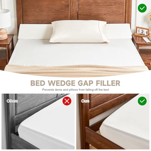 IFNOW Queen Size(60"x7.5"x10") Bed Wedge Pillow for Headboard, Mattress Gap Filler(0-8"), Bed Wedge for Gap Between Your Headboard and Mattress White - Image 2