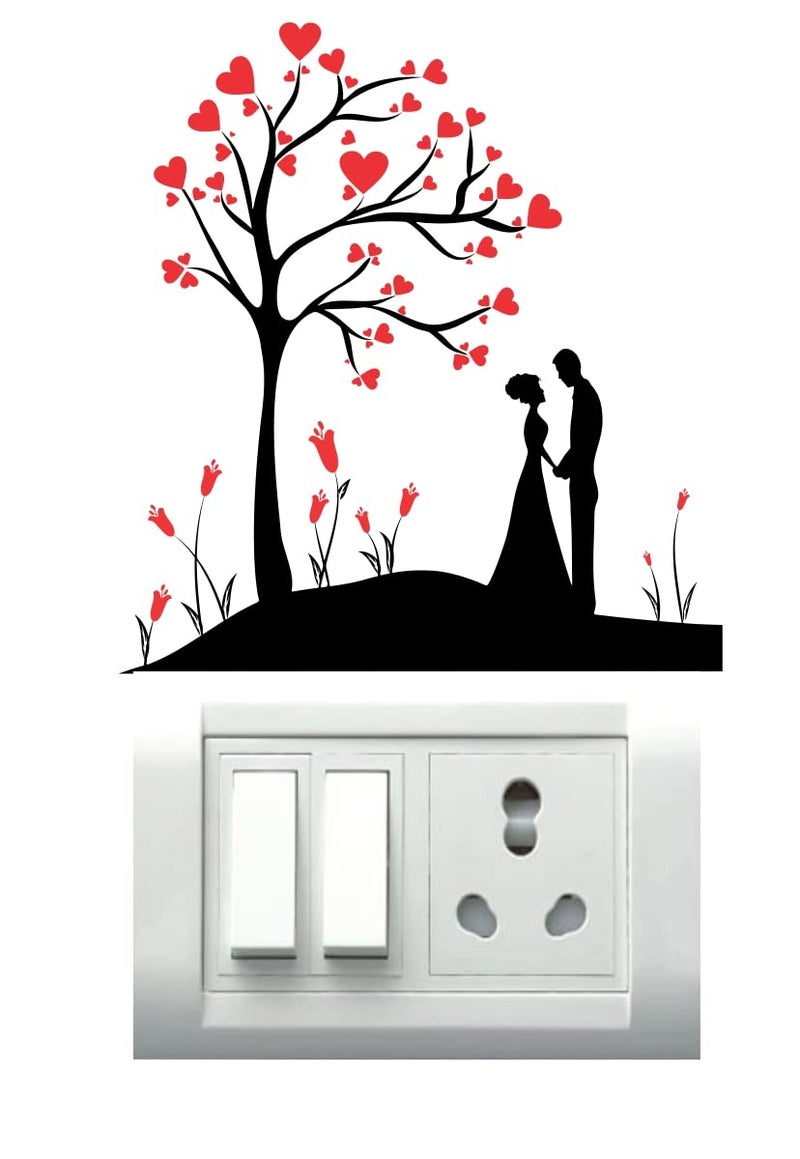DecorVilla Decor Villa Love Heart Switch Board Sticker Floral Stickers Wall Stickers Light Switch Standard Multicolour Pack of 1 6 Stickers DBBB0041 - Image 4