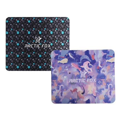 Arctic Fox Mouse pad for All Mouse sensors | Non-Slip Rubber Base|3 mm Thickness for Desktop, Laptop Gaming Professionals (Hexad & Trawi) (Small, Pack of 2) - Image 1