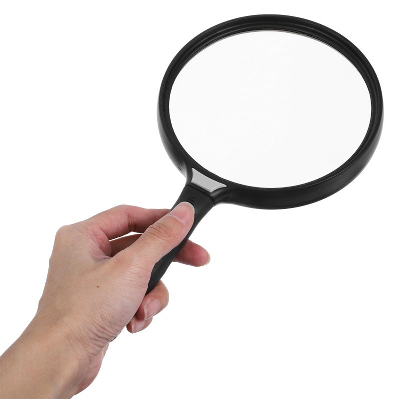 Large Magnifying Glass 130mm Lens 3X Magnifying Power Handheld Visual Aid for Reading Seniors Black - Image 4