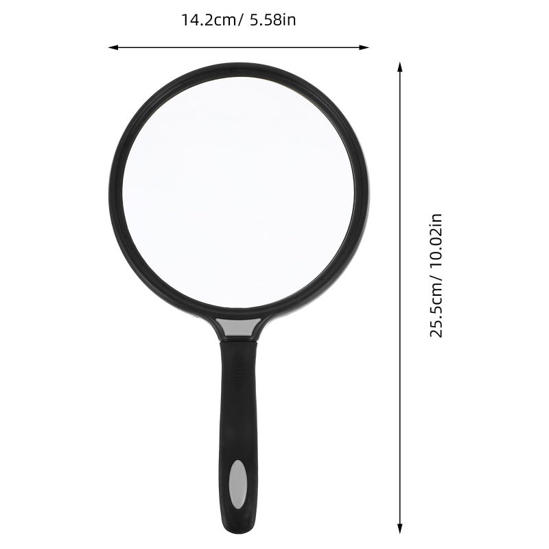Large Magnifying Glass 130mm Lens 3X Magnifying Power Handheld Visual Aid for Reading Seniors Black - Image 3
