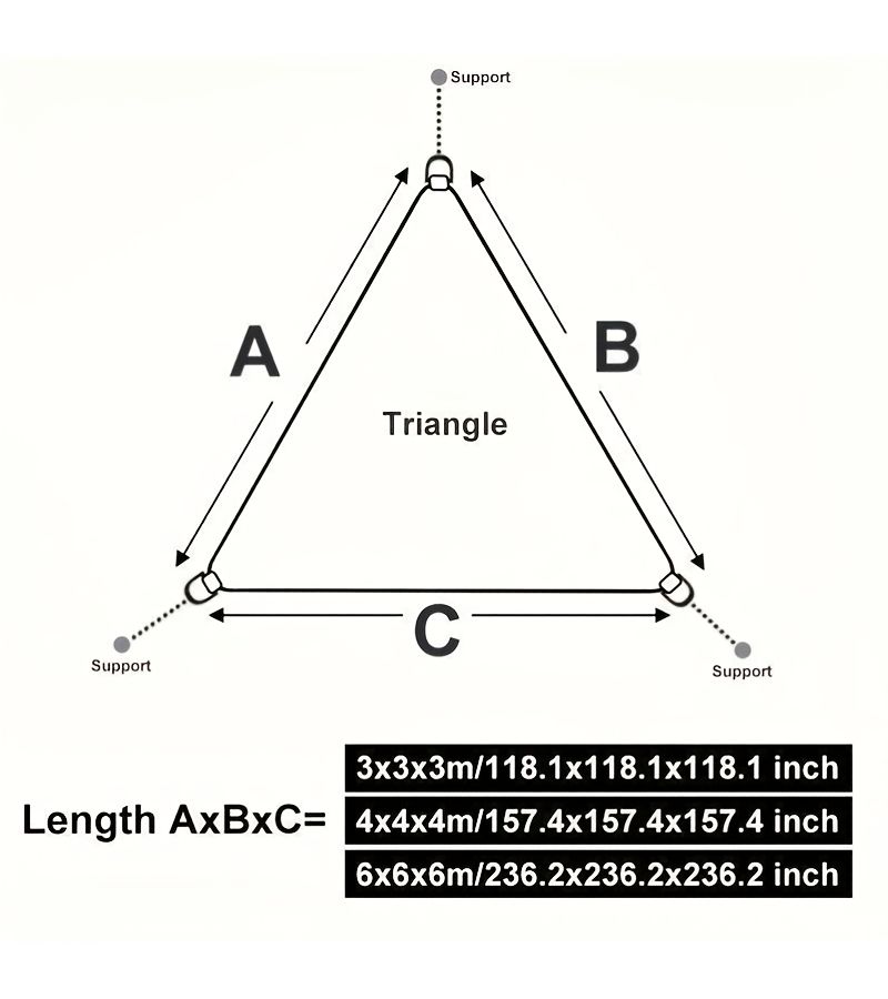 Heavy Duty Triangular Shade Sail 157.48 157.48 157.48 Inch for Outdoor Patio Garden Pool Deck Yard - Image 2