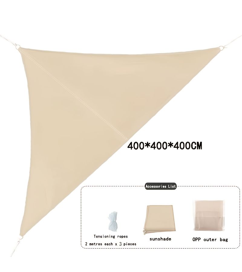 Heavy Duty Triangular Shade Sail 157.48 157.48 157.48 Inch for Outdoor Patio Garden Pool Deck Yard - Image 5