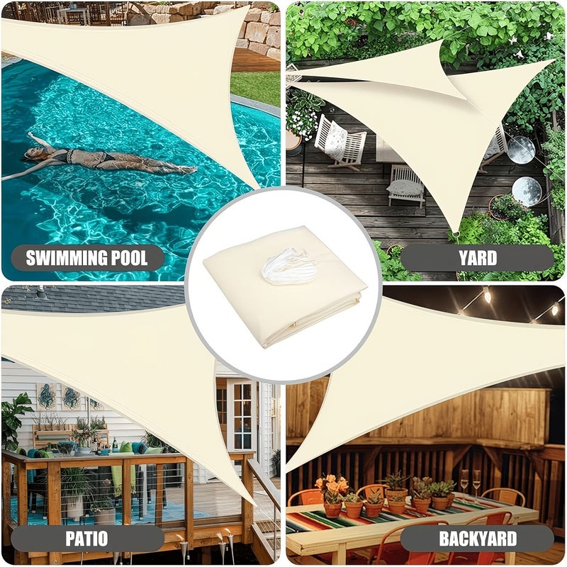 Heavy Duty Triangular Shade Sail 157.48 157.48 157.48 Inch for Outdoor Patio Garden Pool Deck Yard - Image 4