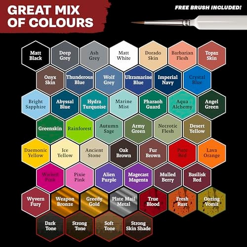 The Army Painter Warpaints Fanatic Mega Set, 50 Paints: 36 acrylic colours, 4 Skin Tones, 3 Metallics, 3 Effects, 4 Washes, 1 Free Paint Station & Brush, For Miniature Painting - Image 3