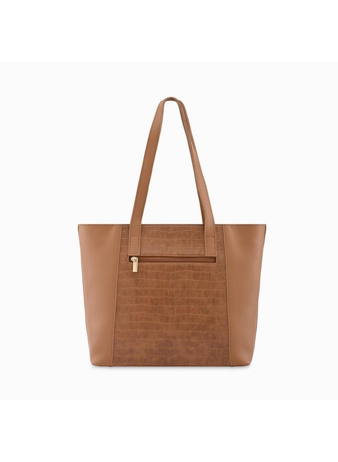 Fastrack Textured Structured Tote Bag for Women, Girls and Ladies | Laptop Bag with Zipper Closure |Bag for Office & Daily Use - Image 5