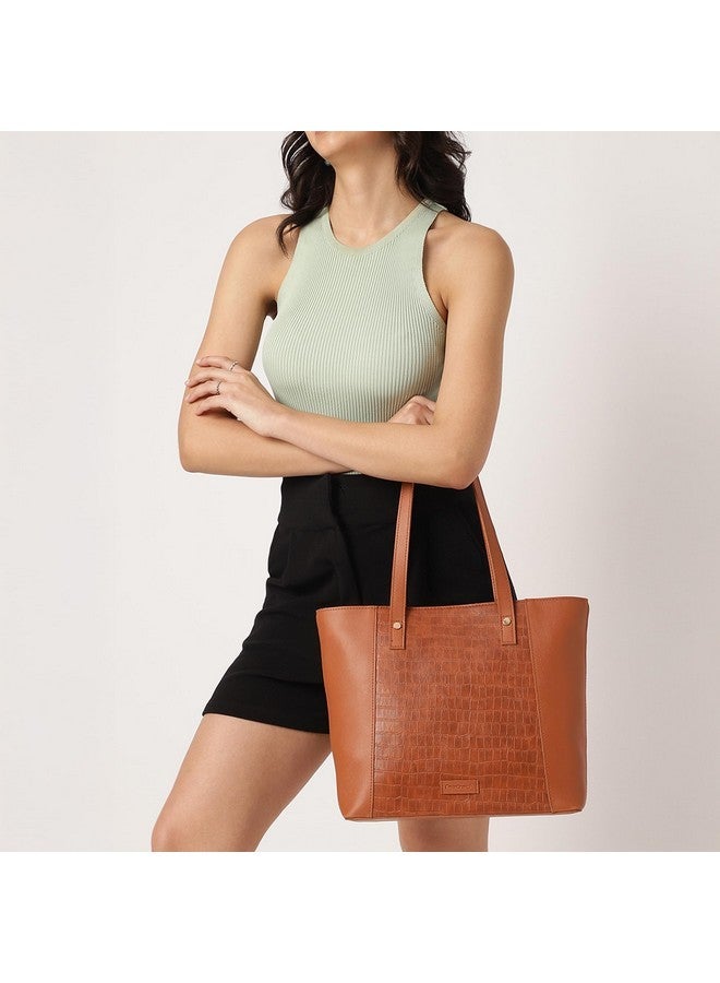 Fastrack Textured Structured Tote Bag for Women, Girls and Ladies | Laptop Bag with Zipper Closure |Bag for Office & Daily Use - Image 2