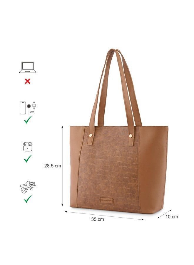 Fastrack Textured Structured Tote Bag for Women, Girls and Ladies | Laptop Bag with Zipper Closure |Bag for Office & Daily Use - Image 4