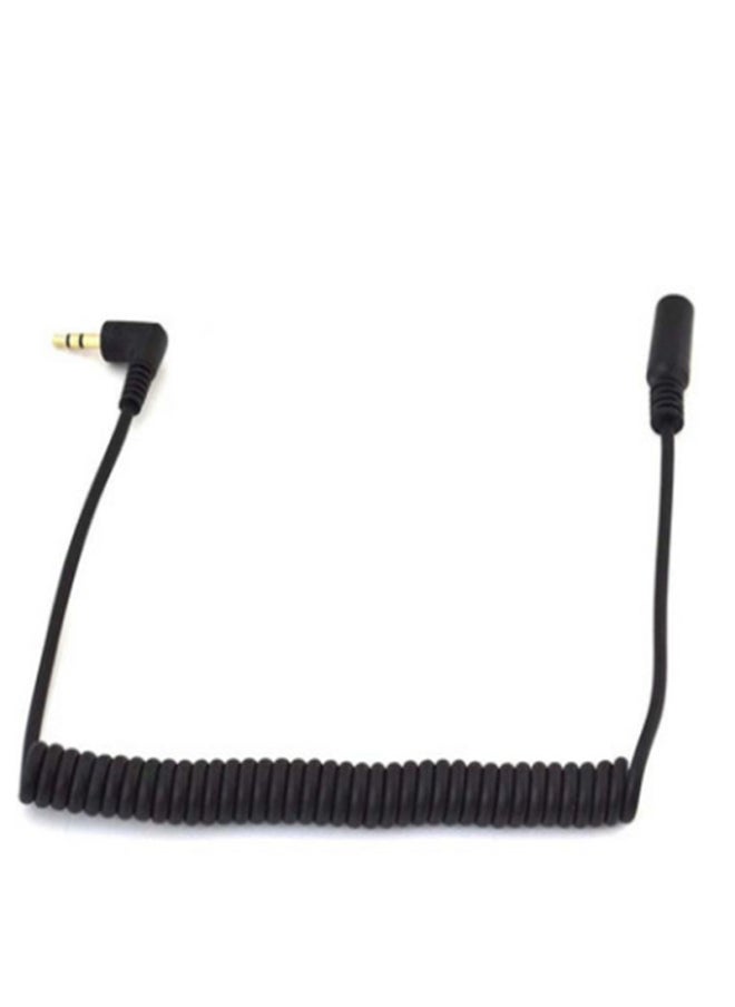 Generic - 90 Degree Angled Spring Wire Audio Earphone Extension Cord DC3.5 Male Pair Bus Wire Earplug Extension Cord 1.5 Meters-Color:Black-Line Length:1.5 M - Image 1