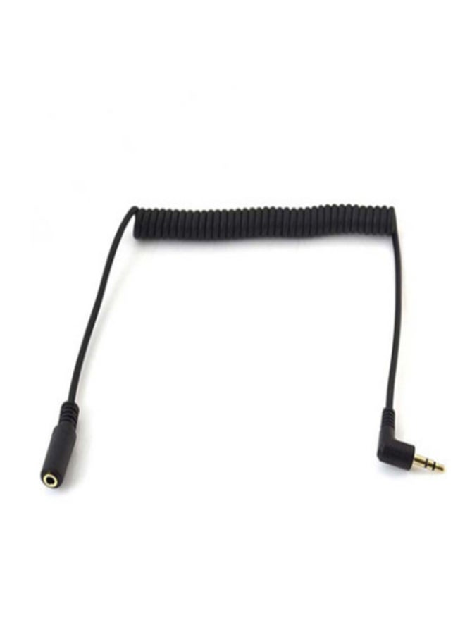 Generic - 90 Degree Angled Spring Wire Audio Earphone Extension Cord DC3.5 Male Pair Bus Wire Earplug Extension Cord 1.5 Meters-Color:Black-Line Length:1.5 M - Image 1