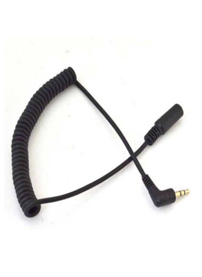 Generic - 90 Degree Angled Spring Wire Audio Earphone Extension Cord DC3.5 Male Pair Bus Wire Earplug Extension Cord 1.5 Meters-Color:Black-Line Length:1.5 M - Image 1