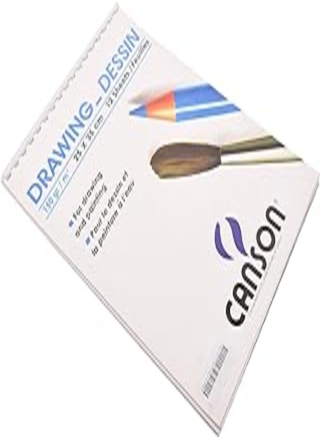 CANSON ورق Canson Sketch Media للرسم والرسم (35 × 25، أبيض)