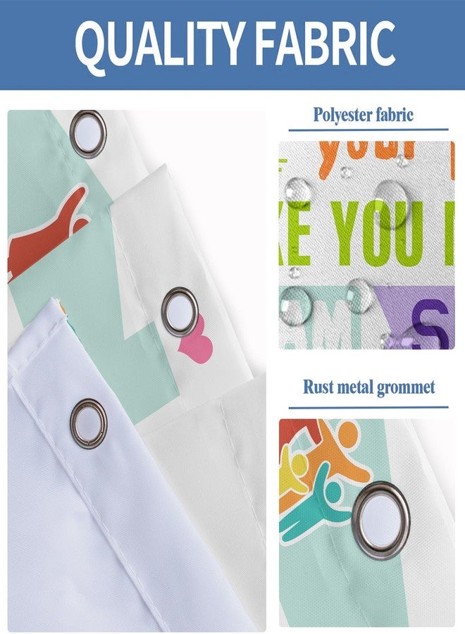 AAtter 4 Piece Kids Shower Curtain Set Boys Girls Colorful Inspirational Motivational Family Rules 60Wx72L Curtains Decor with Non-Slip Rugs, Toilet Lid Cover and Bath Mat Bathroom Accessories, Fun - Image 4