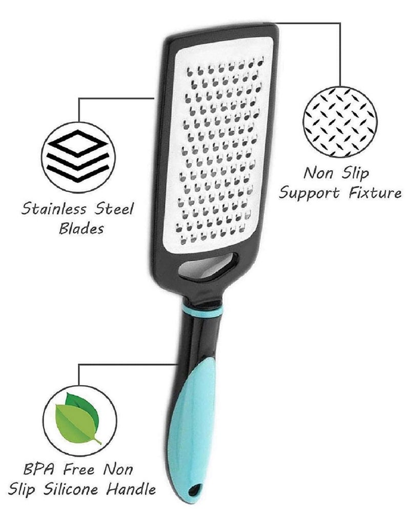 MOBDESK Lemon Zester & Cheese Grater - Cheese, Lemon, Ginger, Garlic, Vegetables, Fruits - Stainless Steel Protective Cover, Dishwasher Safe -27" cm (Multi Colour) (O-9658) - Image 3