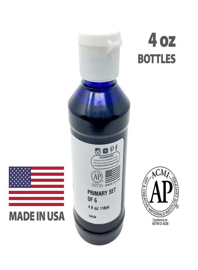 milo Liquid Watercolor Paint Set of 8 Colors | 4 oz Bottles | Washable, Safe and Non-Toxic | Made in USA | Art & Craft Paints for Kids, School Supplies Painting Set for Children | Easy to Pour Fluid Bottles - Image 3