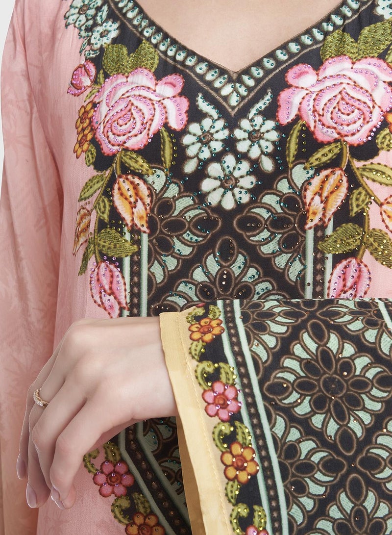 كشخة جلابية فيسكوز بطبعة زهور - Image 4