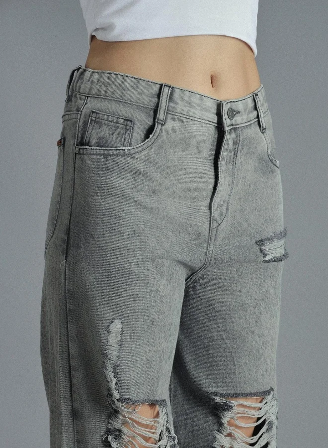HIGH STAR Women's Black Jeans - Baggy Style for a Retro Look