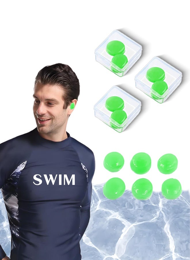 Wish Plus Earplugs for Sleeping Swimming – Reusable Moldable Soft Gel Strong Noise Cancelling Ear Plugs, Zero Pressure Fit (Individually packaged - GREEN) - Image 2